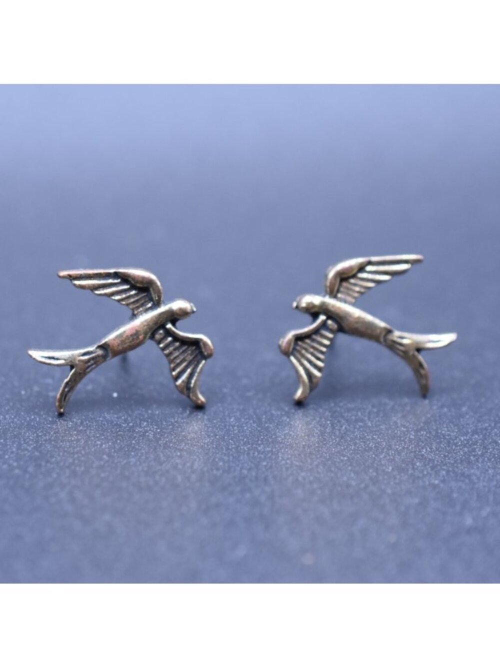 Vintage Swallow Bird Stud Earrings - Unique Retro Jewelry Piece